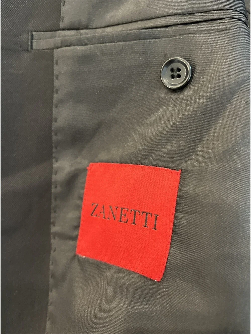 $425 Zanetti  Jacket Tuxedo Black Men’s 46 R NEW